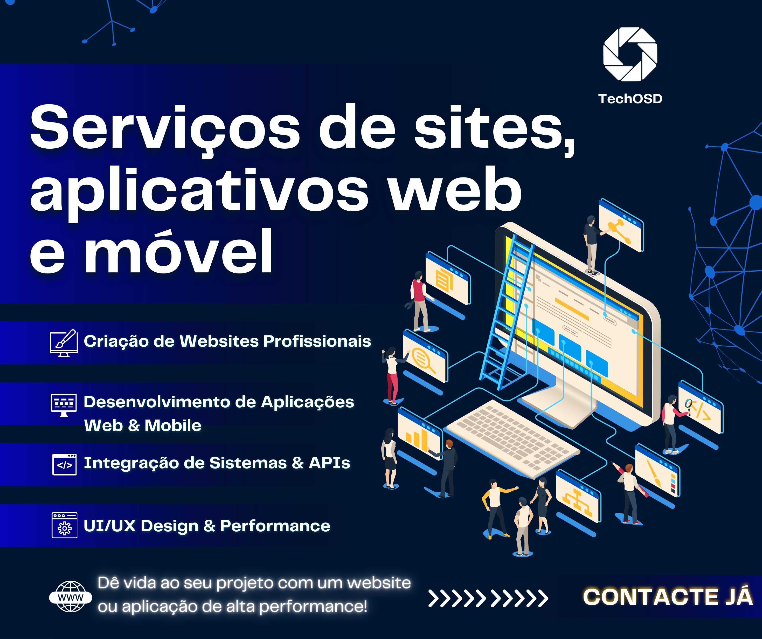 Serviços de criação de websites e aplicações móvel profissionais