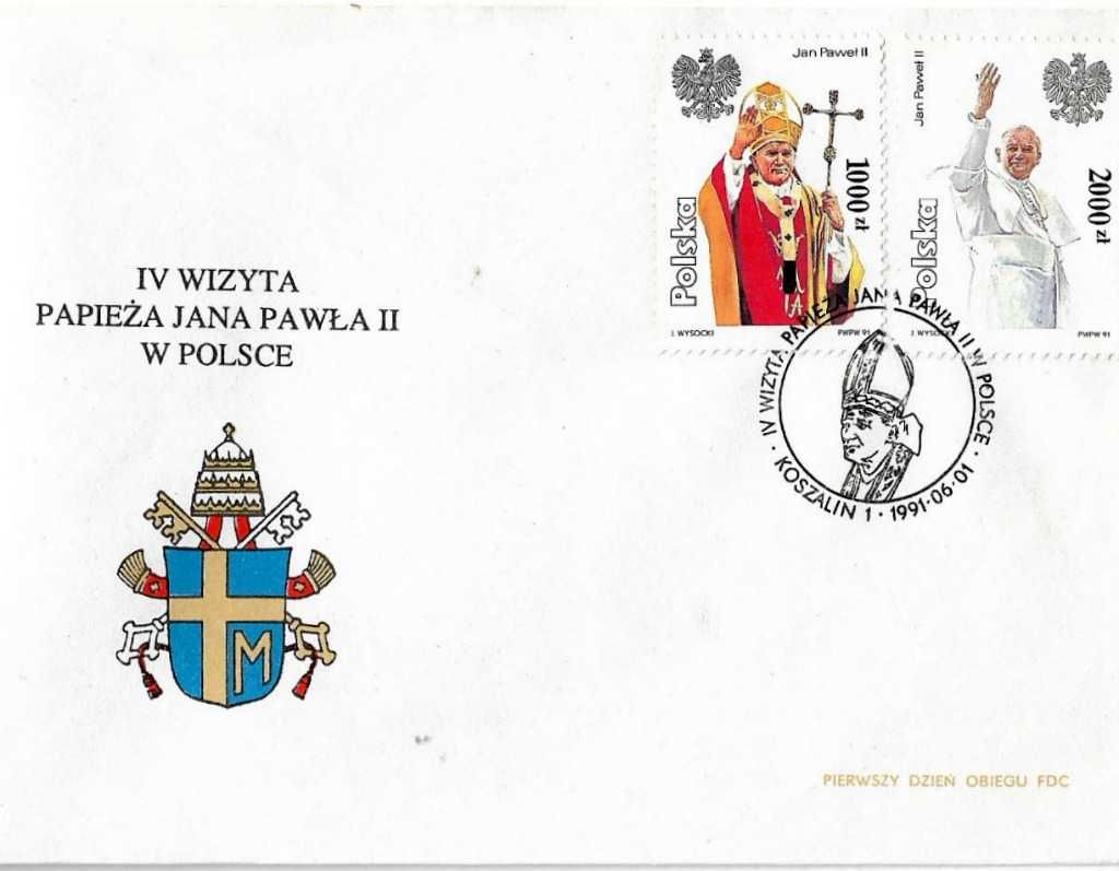 Zestaw poświęcony wizytom Jana Pawła II w Polsce w Polsce i Koszalinie