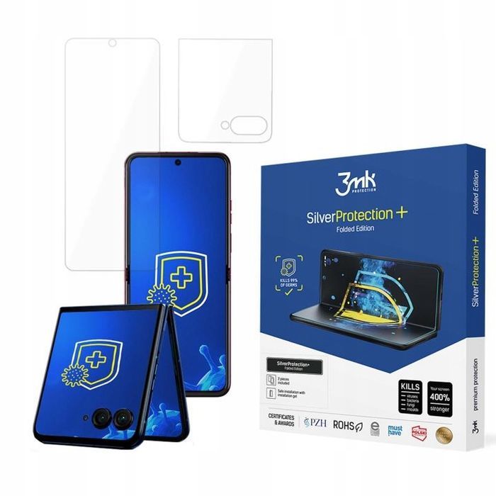 Folia do Motorola Razr 50 Ultra 3MK Silver hydrożelowa antybakteryjna