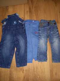 Spodnie chłopięce jeansy ogrodniczki dresy 80