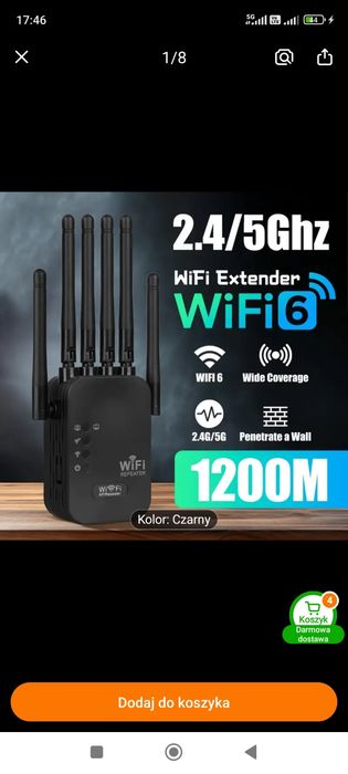 Wzmacniacz Wifi Repeater AP Wifi 2, 4GHz 5Ghz Lanx2