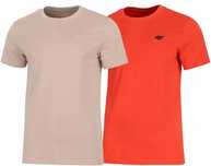 4f Zestaw 2szt. 2-pak Męska Koszulka T-shirt 100% Bawełna / rozm L