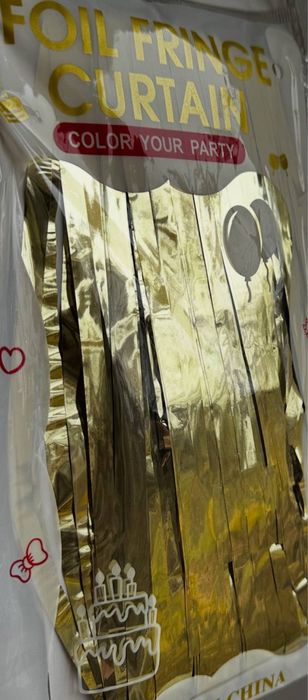 Фольговано шторка дощік для фотозон ЗОЛОТО ( 1 м*2 м)