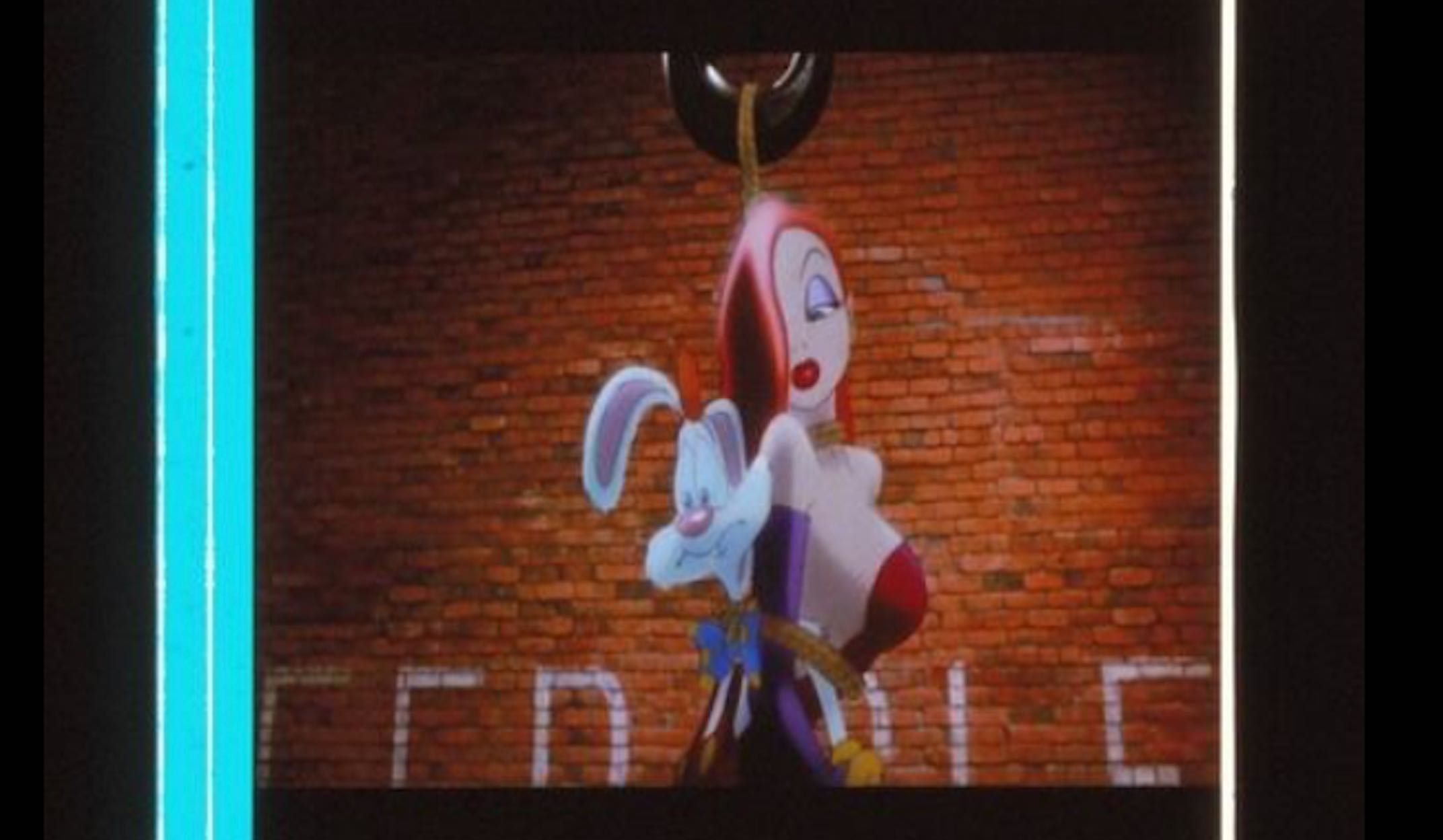 Fotogramas em película 35mm do filme culto Who Framed Roger Rabbit