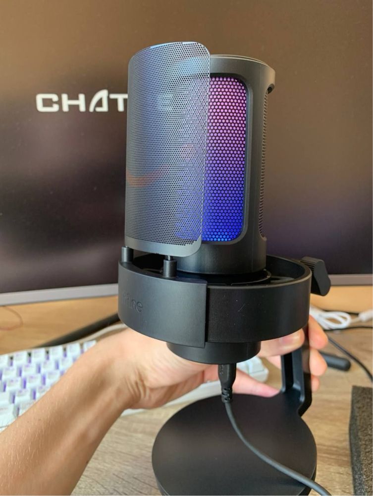 Новий! Fifine Ampligame A8 RGB - Чорний кондесаторний USB мікрофон