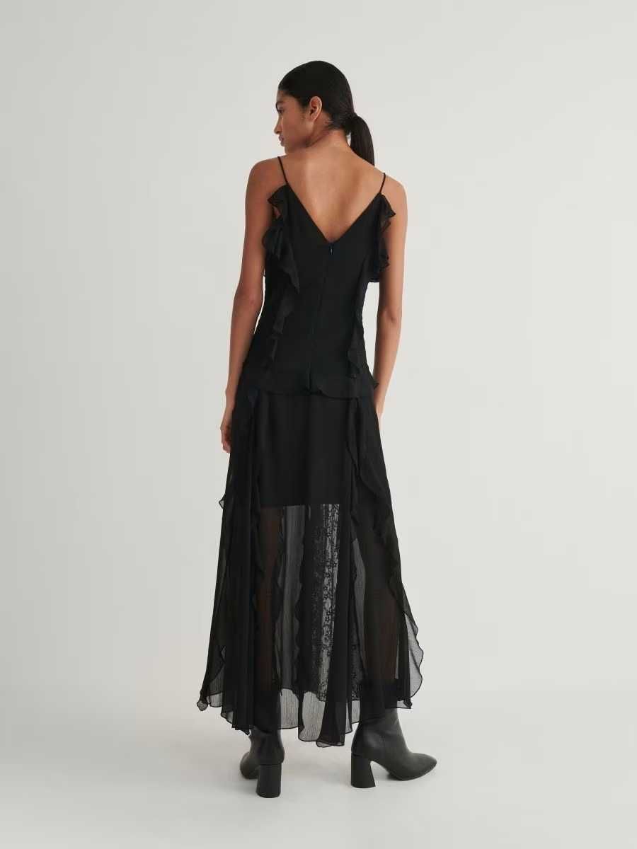 міді сукня з оборками Reserved чорна
