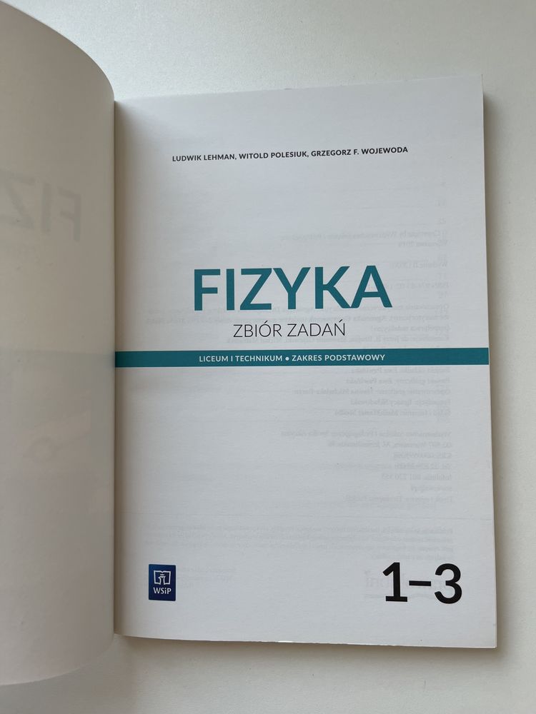 Zbiór zadań "Fizyka" klasy 1-3 zakres podstawowy