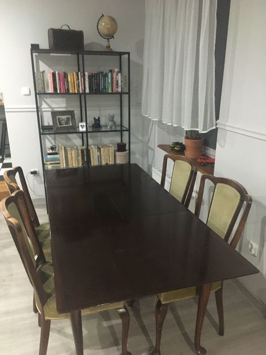 Stylowy stół dębowy krzesła Ludwik dąb