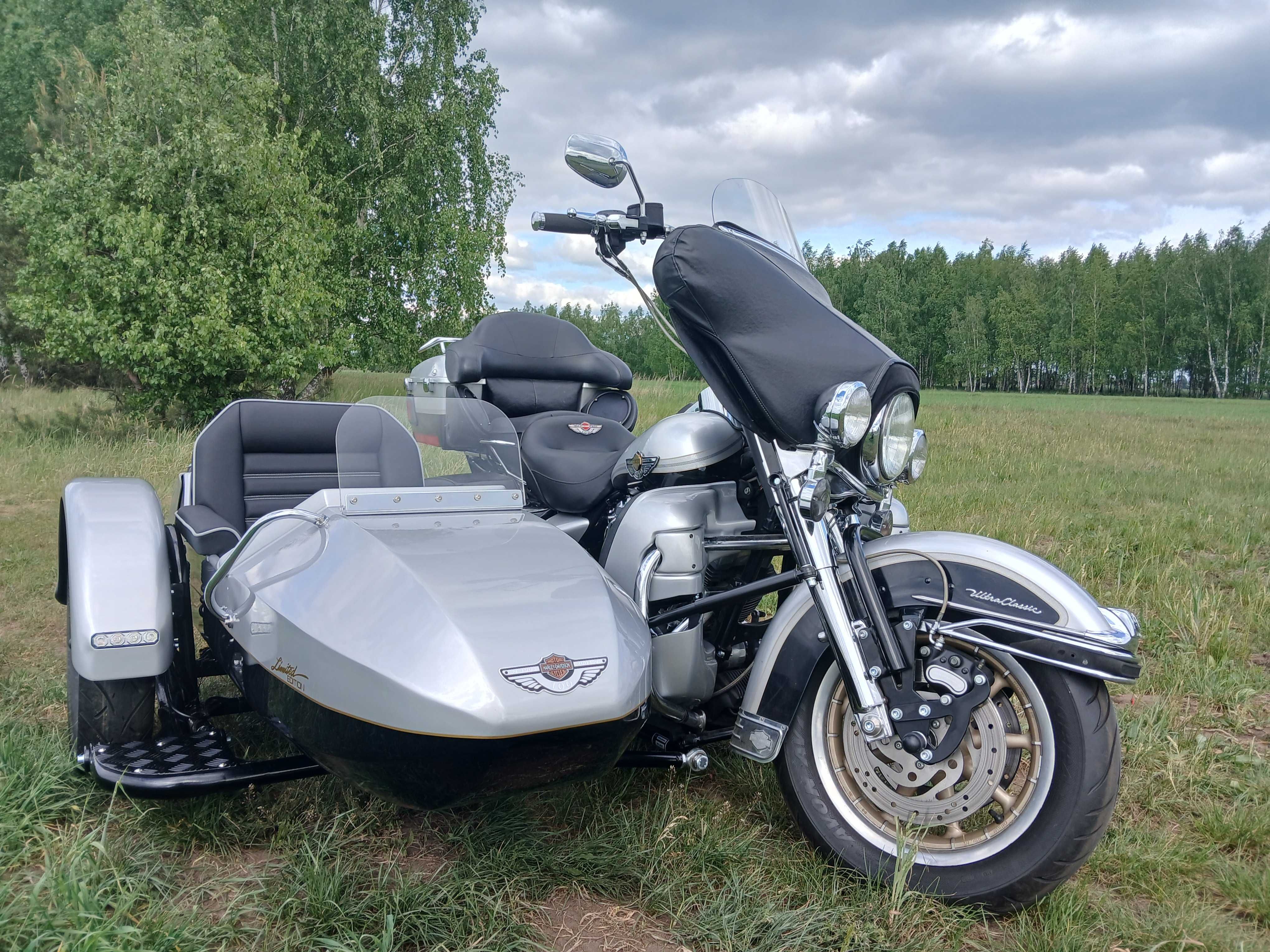 Harley Davidson Electra  z 2003r na 100 lat z koszem, wózkiem, sidecar