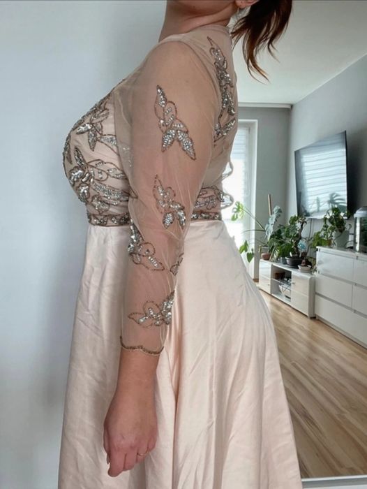 Sukienka Midi Rozkloszowana Plus Size Koktajlowa Roz. XXL/44/16