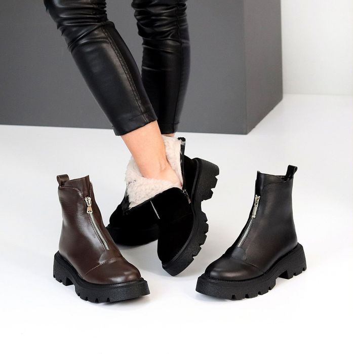 Черевики жіночі зимові шкіряні та замшеві