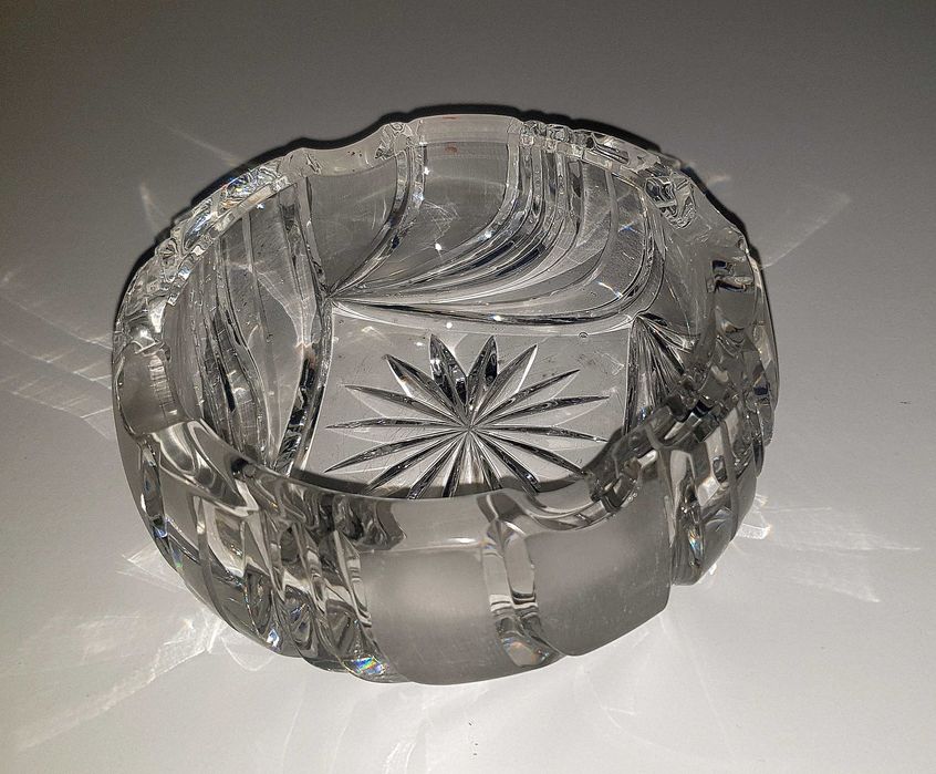 Kryształowa popielniczka / pojemnik na cukierki PRL super stan!