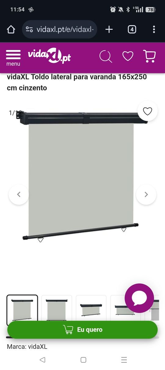 Toldo para varanda