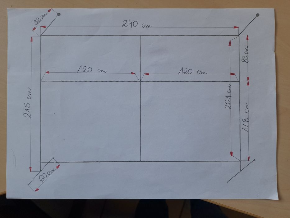 Regał przyścienny 240x215x118