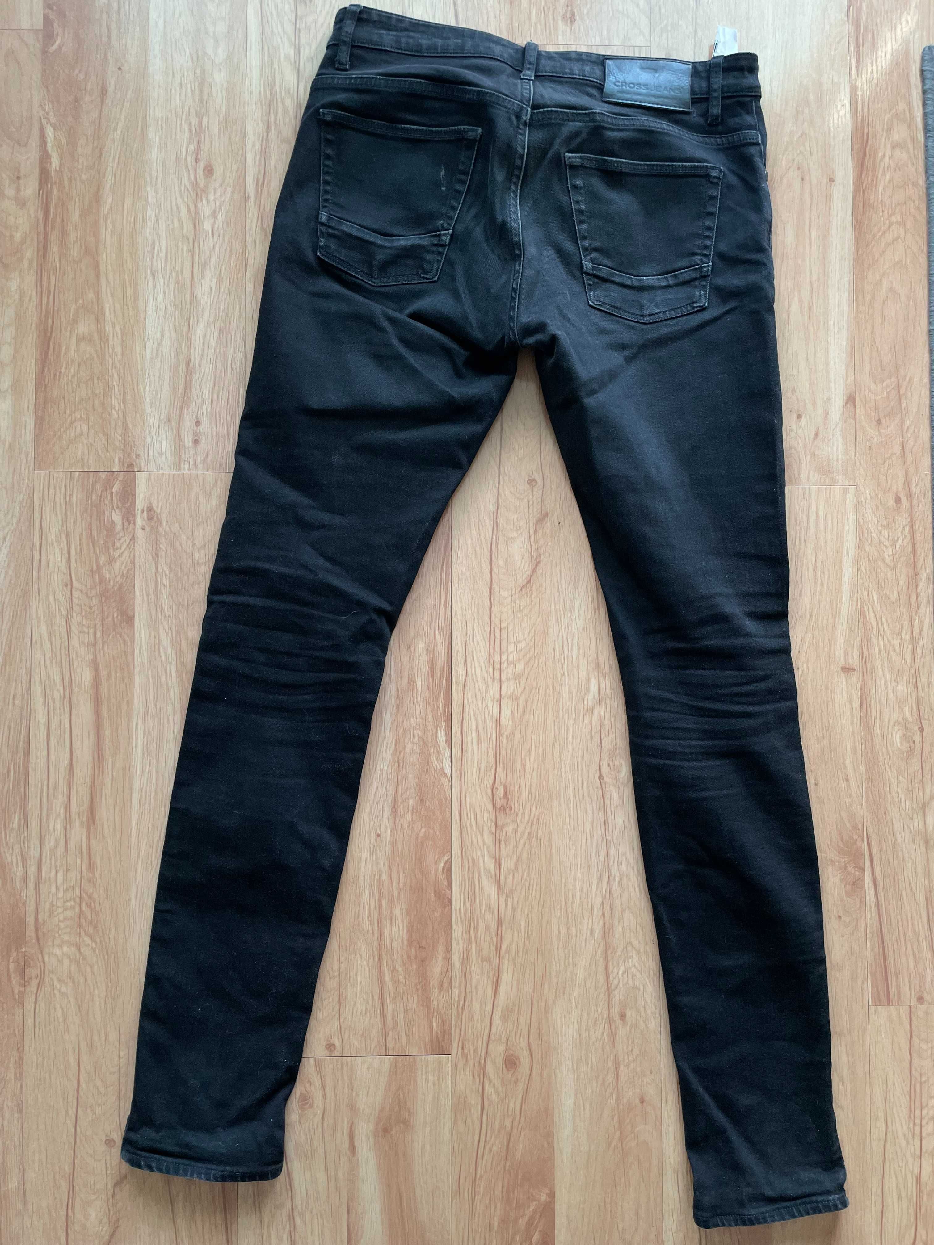 Spodnie czarne Cross Jeans BLAKE slim fit W30 L34 piękne