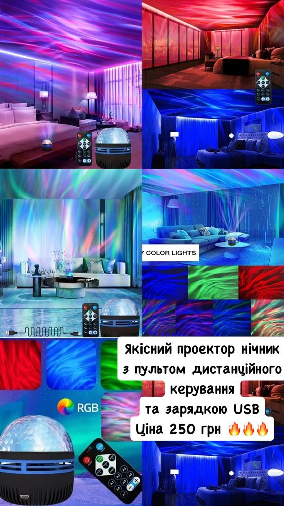 Якісний нічник проектор зоряне небо світильник