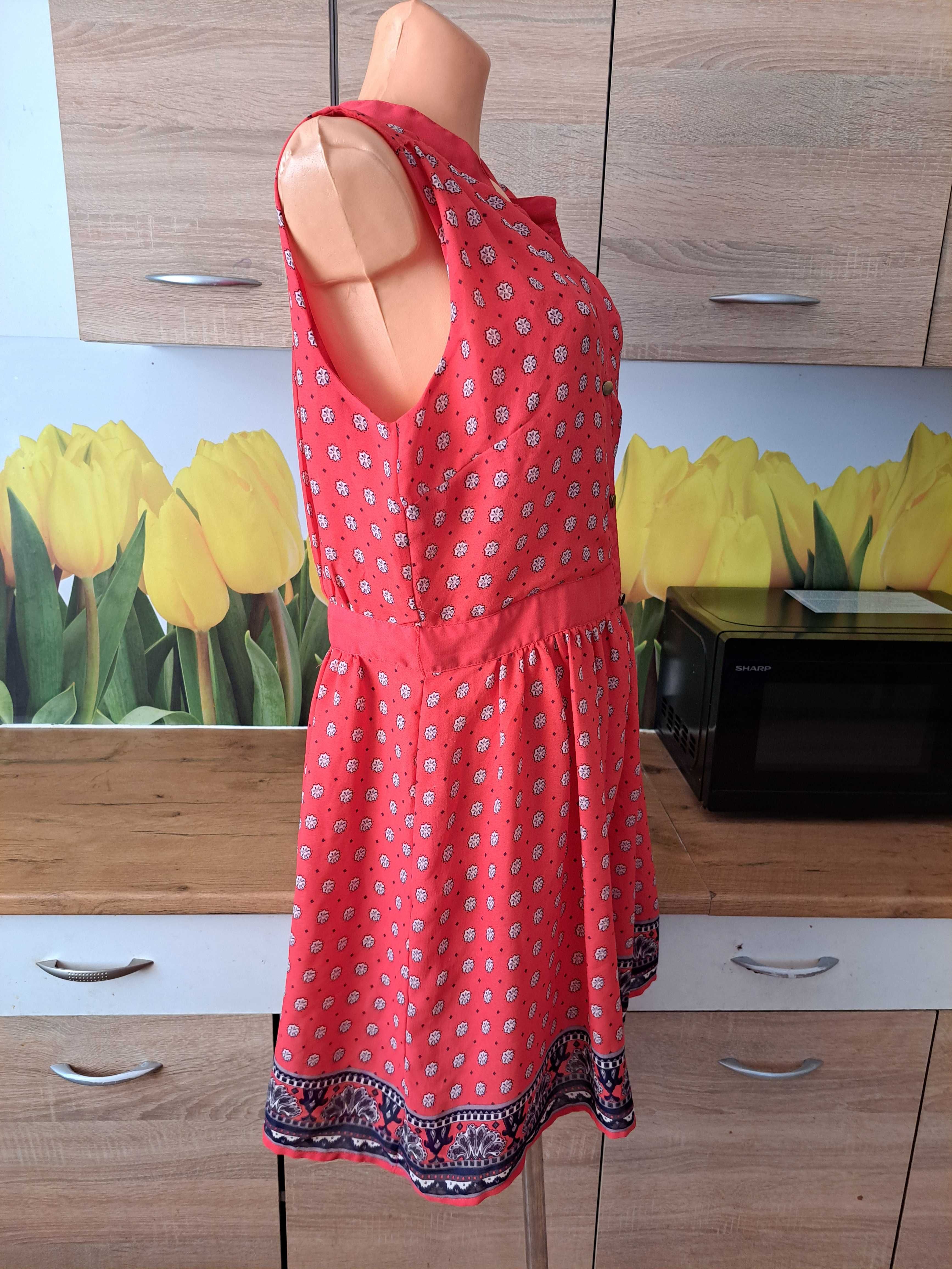 Nowa, słodka, zwiewna sukienka Oasis rozmiar 42/44 poliester kwiaty