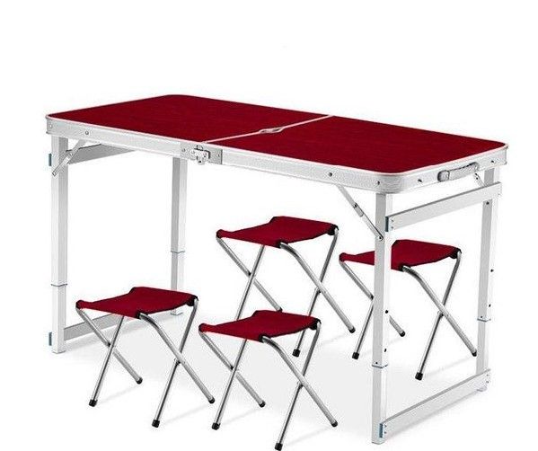 Посилений стіл для пікніка розкладний з 4 стільцями Без вибору кольору