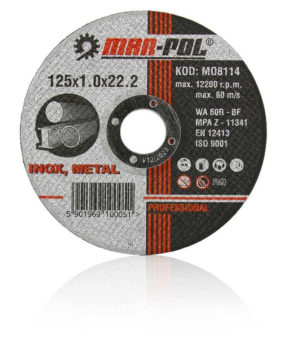 50 sztuk TARCZA DO CIECIA METALU Stali 125x1,0mm do szlifierki