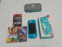 Nintendo switch Lite + Jogos (Pokémon Violet, Pokémon shield, Metroid)