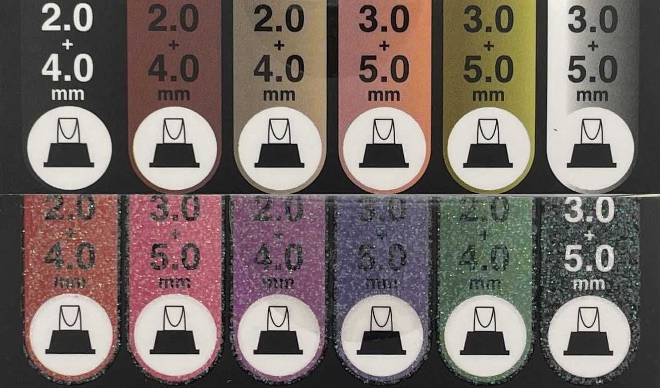 Dwustronne Kolorowe Metaliczne Brokatowe Markery do kaligrafii 12szt