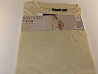 A223 Esmara Damski T-Shirt Z Brokatowej Dzianiny Krótki Rękaw S 36/38