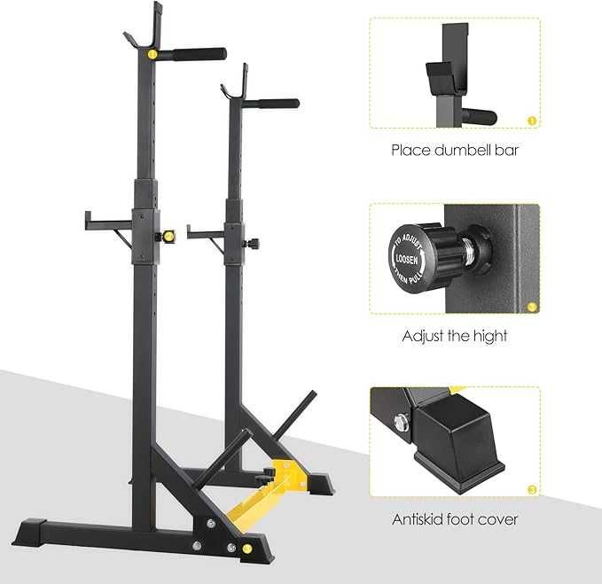 LIFERUN Stojak Na Hantle Squat Rack Regulowany Siłownia OHP Porządny