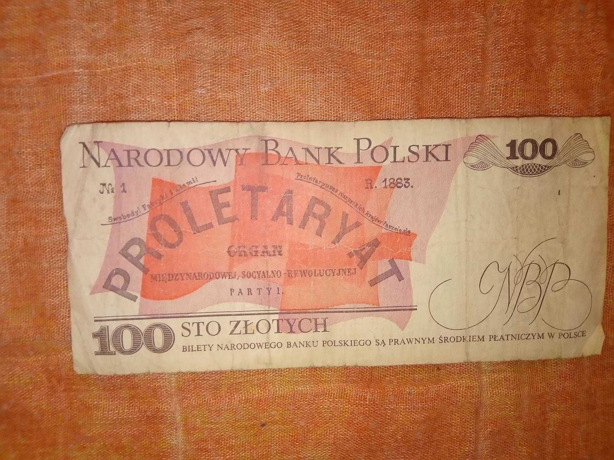 Banknot NBP 100 złotych polskich sto Ludwig Waryński PRL 1986