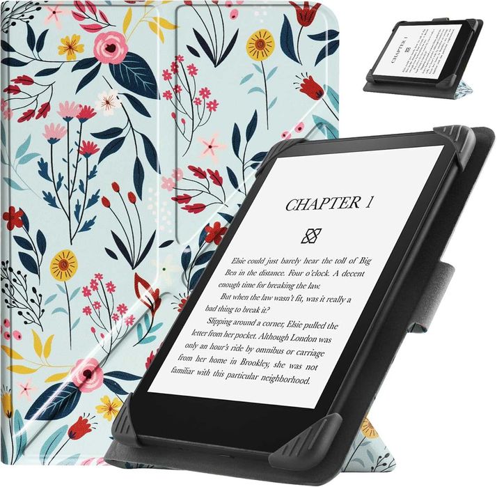 Uniwersalne etui do czytników e-booków o przekątnej 6,8-7cali w kwiaty