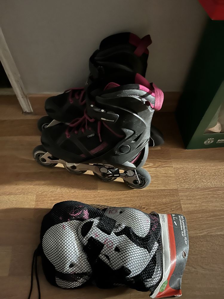 Patins em linha oxelo 38 com acessorios