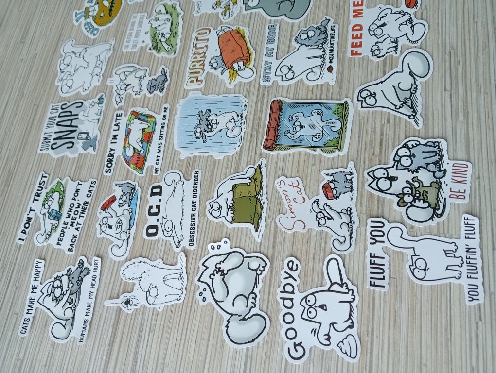 Stickers/ autocolantes divertidos gato - Simon the cat