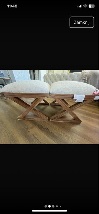 Pufki krzeselka nowe drewniane