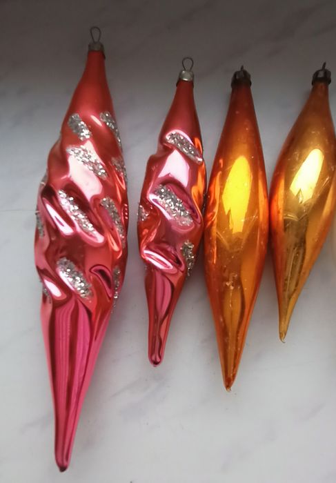 Bombki choinkowe PRL-zestaw 15 sztuk sopelków