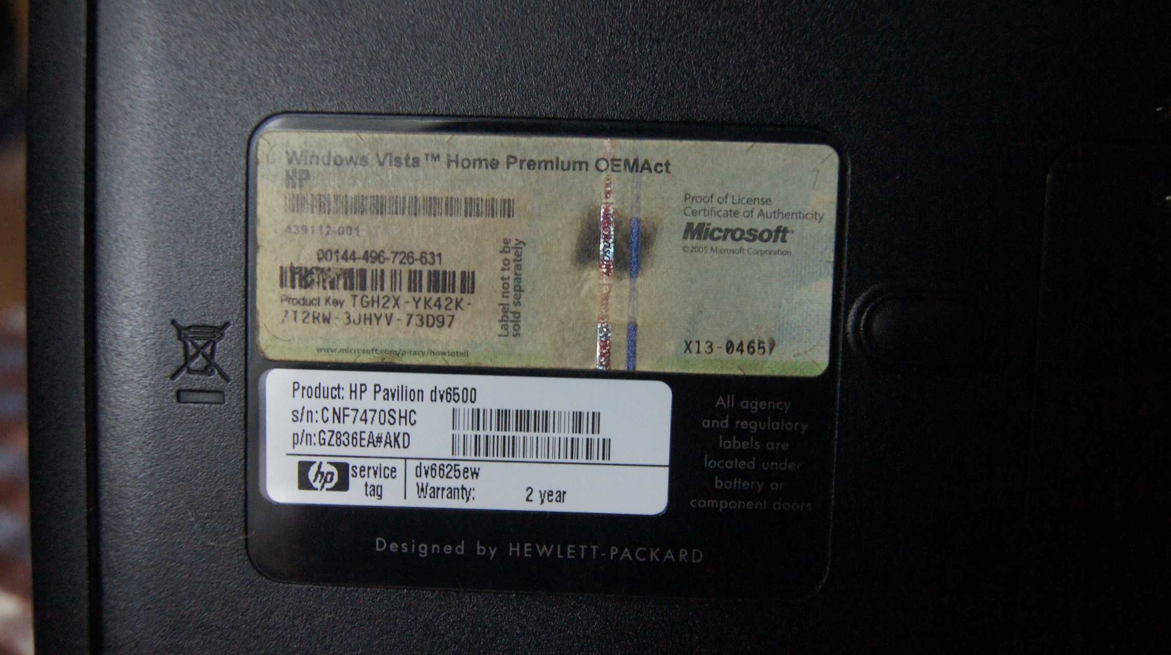 Laptop HP Pavilion dv6500