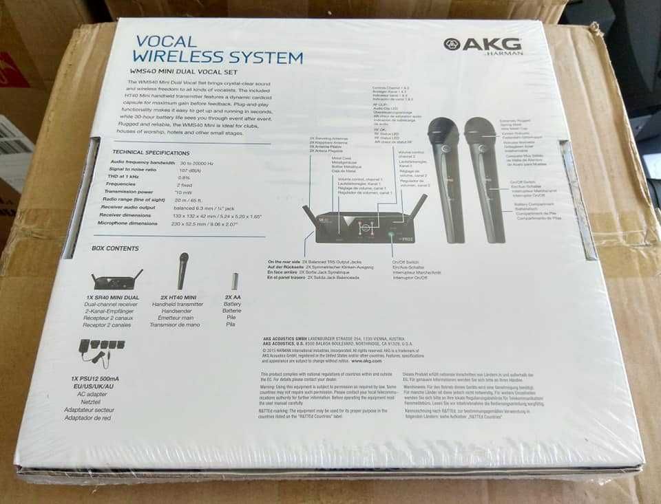 AKG WMS40 Mini Dual Vocal NOVOS para entrega imediata