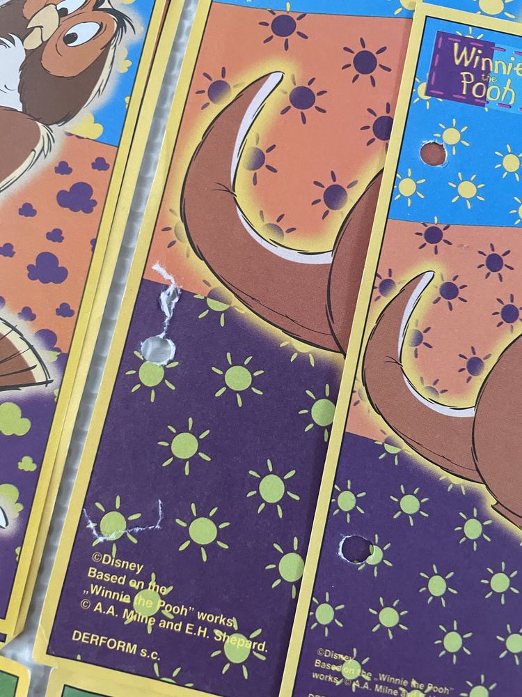 Karteczki do segregatora lata 90 kubuś Puchatek Disney