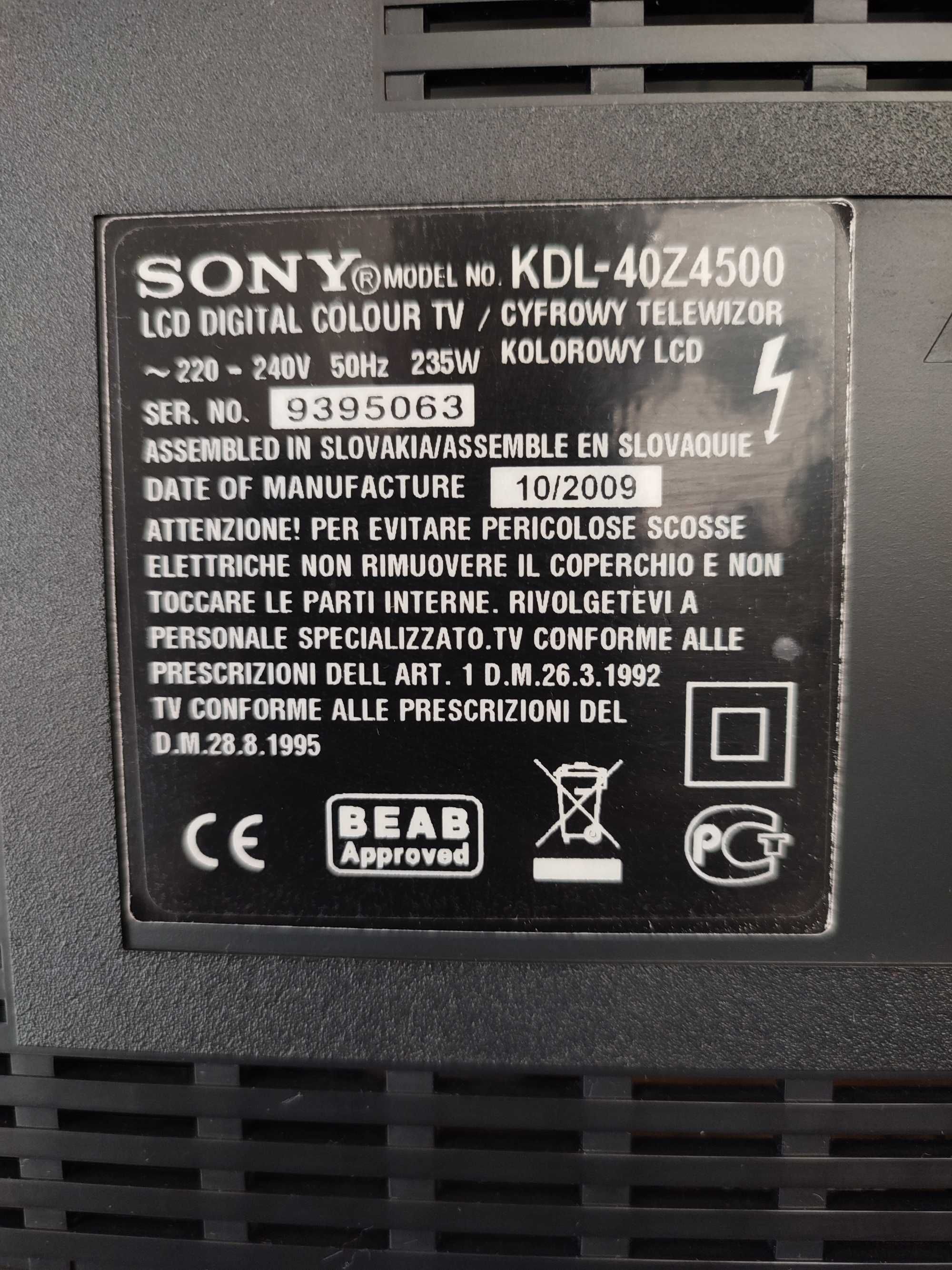 Telewizor LCD Sony Bravia KDL-40Z4500 Full HD, Motionflow 200Hz