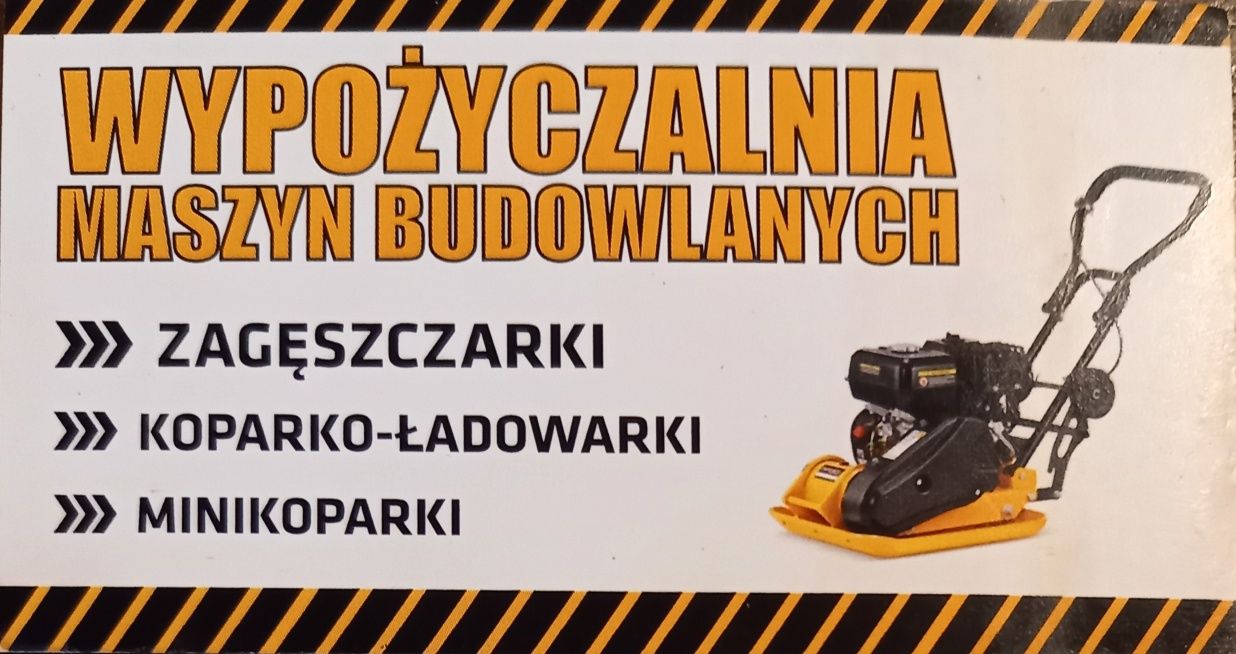 Wynajem wypożyczę zagęszczarka zagęszczarki minikoparka skoczek stopa.