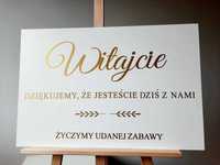 Witajcie tablica powitalna tablica ślubna dekoracje ślubne wesele