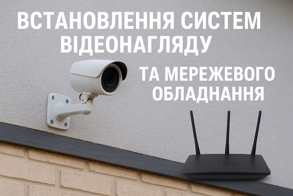 Встановлення систем відеонагляду та мережевого обладнання