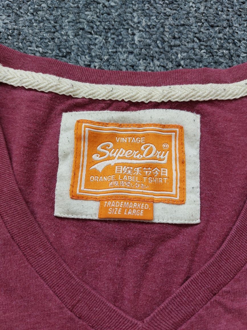 Koszulka Superdry Japan Orange rozm. L vintage v neck daily use na lat