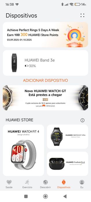 Pulseira corrida Huawei Band 3e