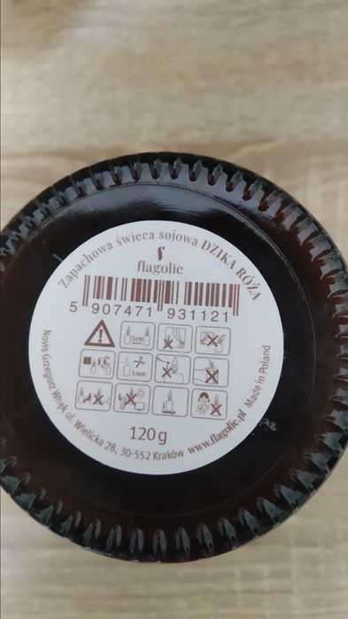 Nowa świeca sojowa naturalna - dzika róża - marka Flagolie