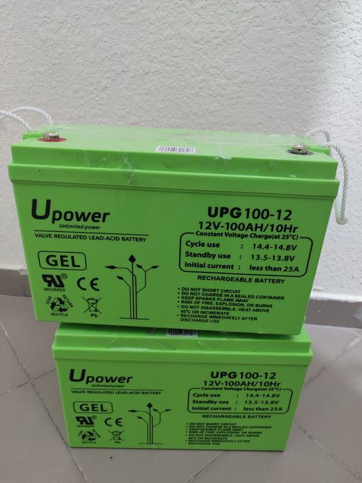 Гелевий акумулятор U-Power UPG 100-12 12V 100Ah. - 2 шт