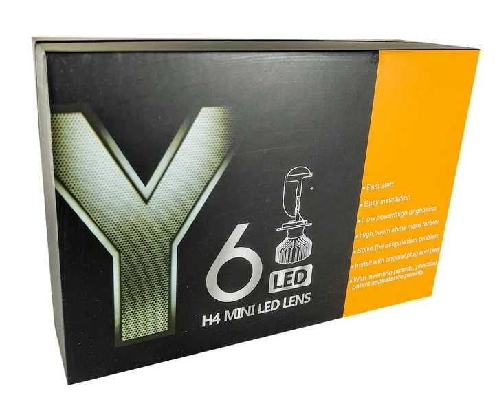 Светодиодные мини линзы Y6D BI-LED H4 mini ближний дальний Лампы Лэд