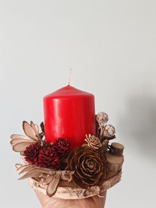 Naturalny stroik ze świecą
