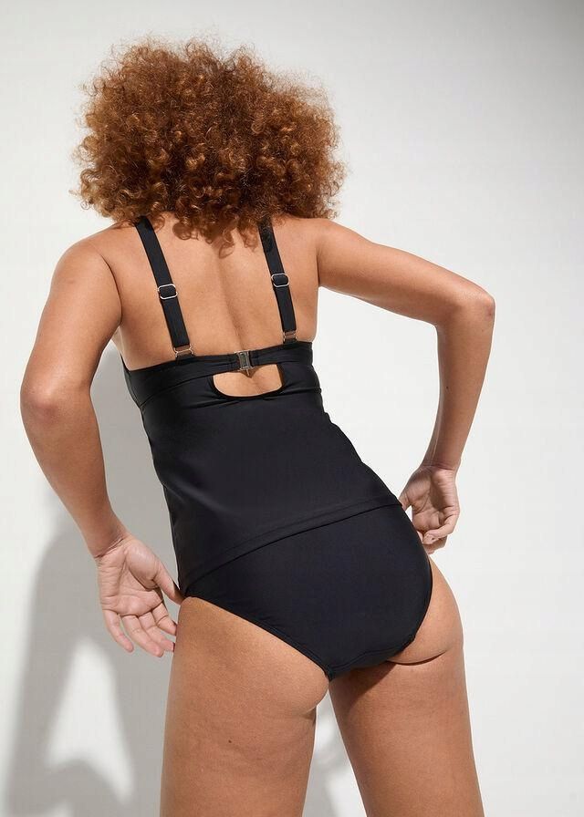 B.P.C tankini czarne falbankami i figami ^42