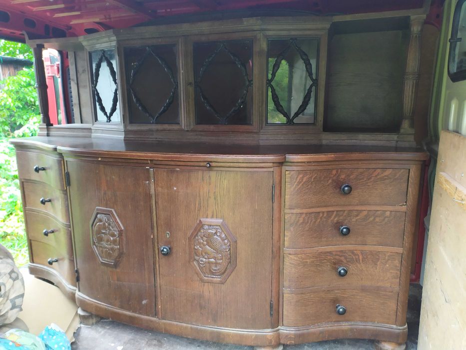 Kredens z komodą Lite drewno Lata 30-ste  Zdobienia . Polecam