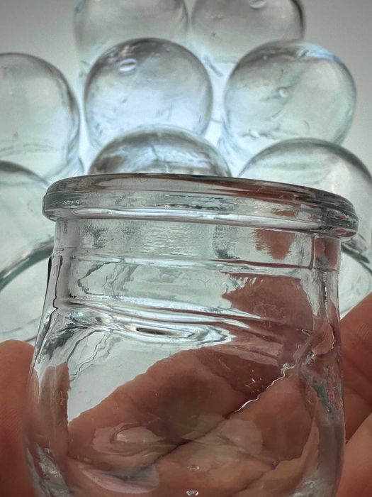 Bańki lekarskie szklane PRL kolekcjonerskie 9 szt śred wew 3,7 cm 1
