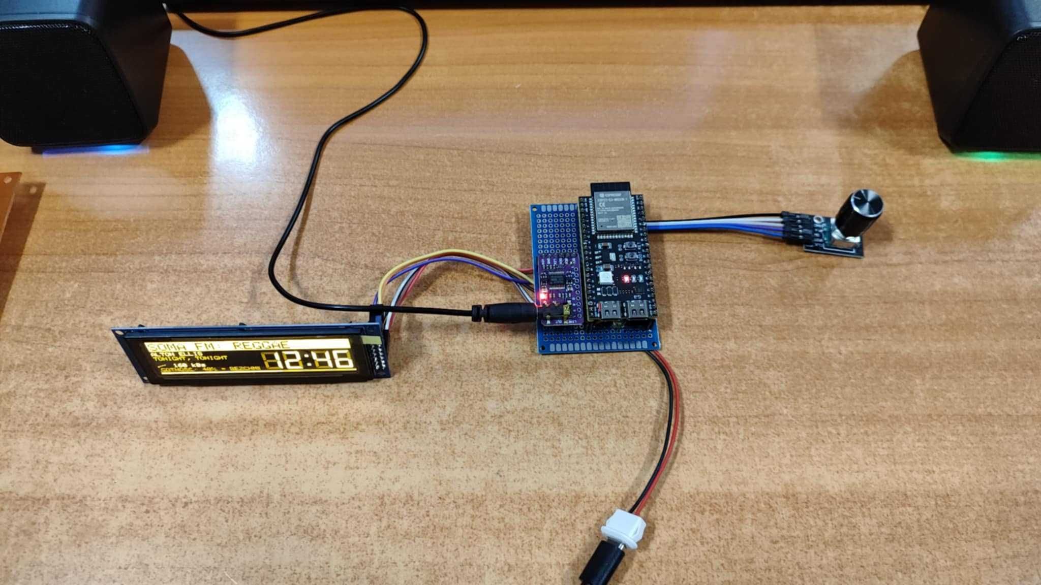 MINI Radio internetowe Wi-FI ESP32-S3 DAC 5102A OLED SSD1322 encoder